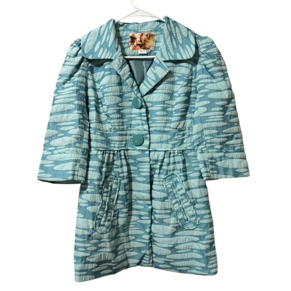 Mac & Jac Women Size Small Button Down 3/4 Sleeve Jacket Shirt Career Office